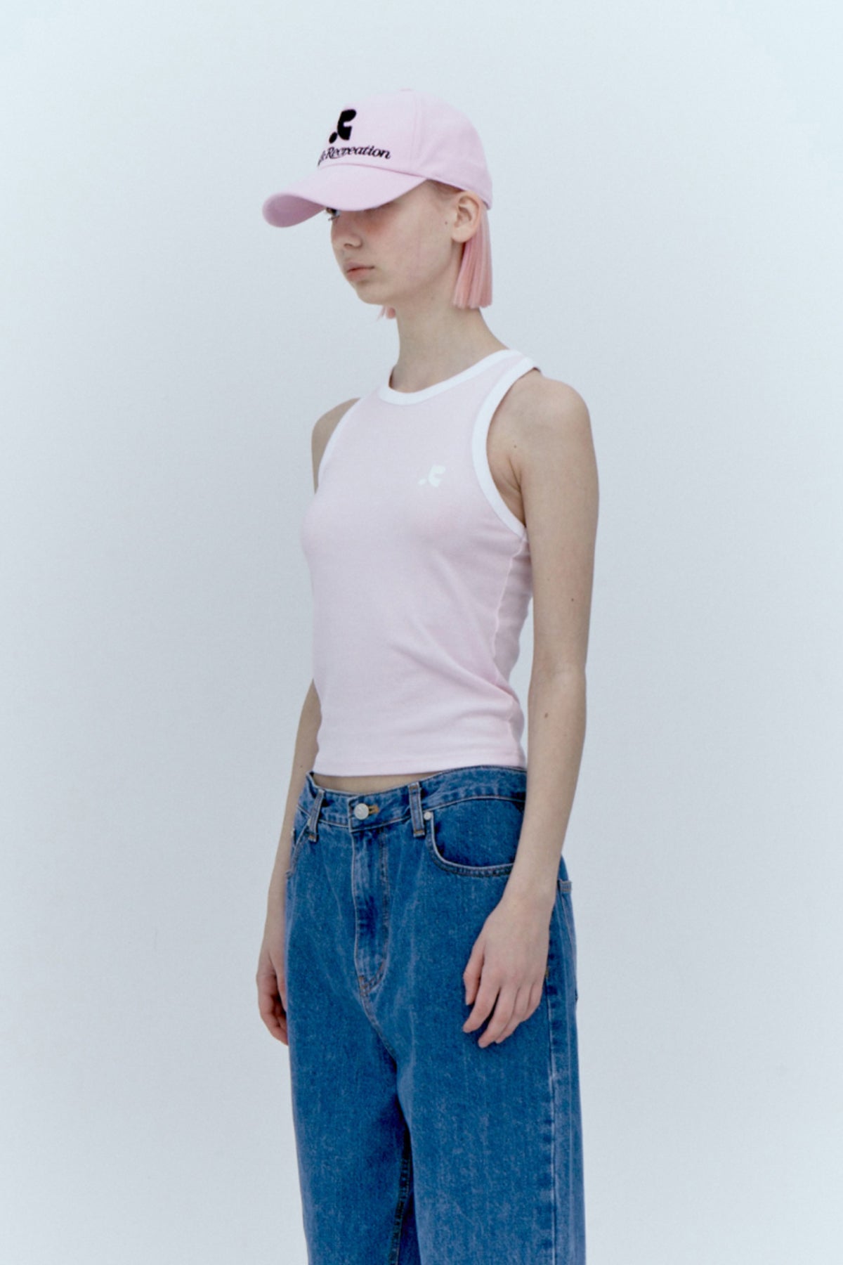 REST & RECREATION -  RACER TANK TOP - PINK