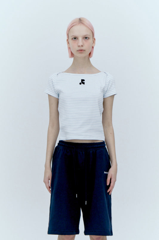 REST & RECREATION -  STRIPE LIP NECK T-SHIRT（ 3 colour）