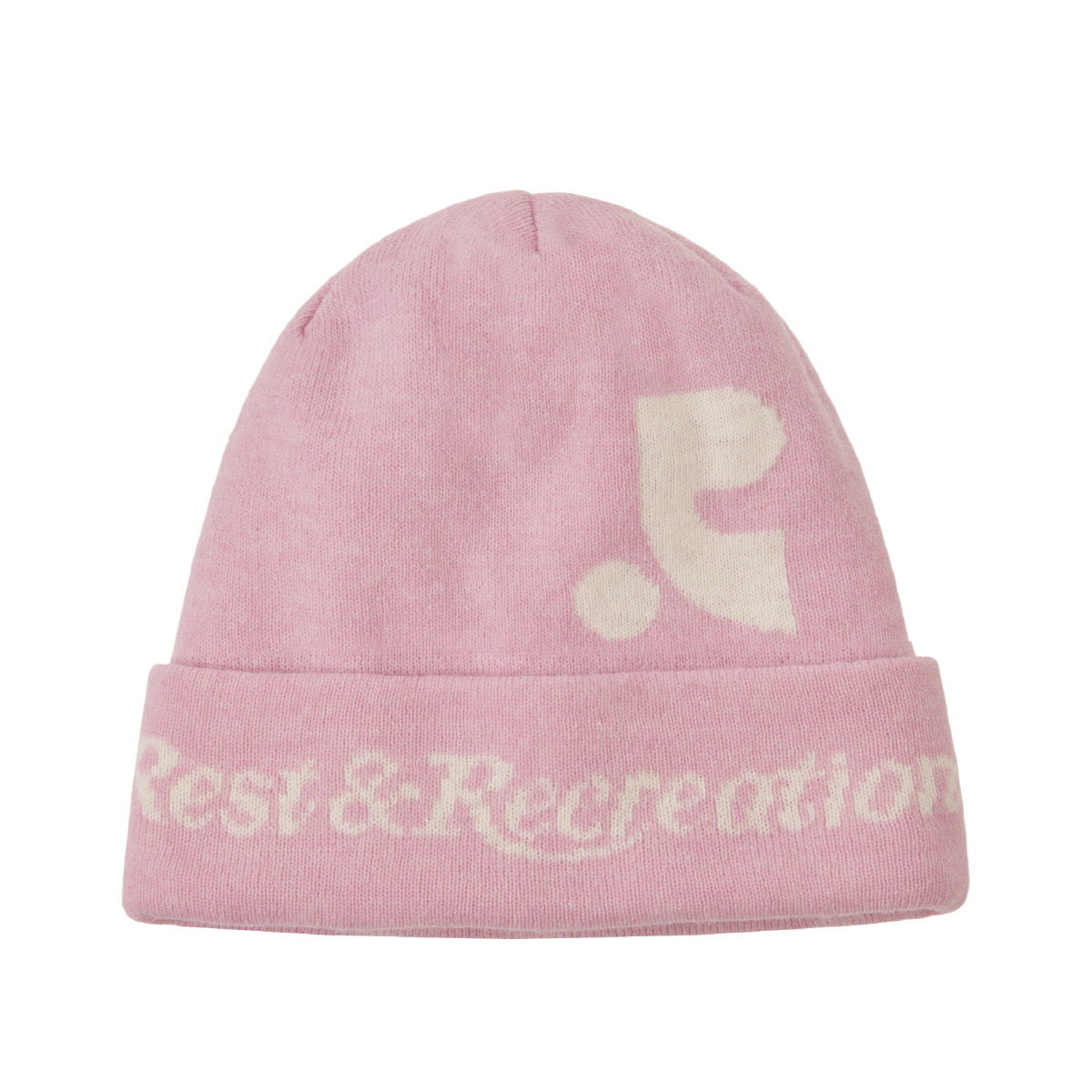 REST & RECREATION -  LOGO FOLDING BEANIE - PINK