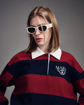 MARDI MERCREDI -  RUGBY SHIRT STRIPE ALUMNI CLASSIQUE_BURGUNDY NAVY