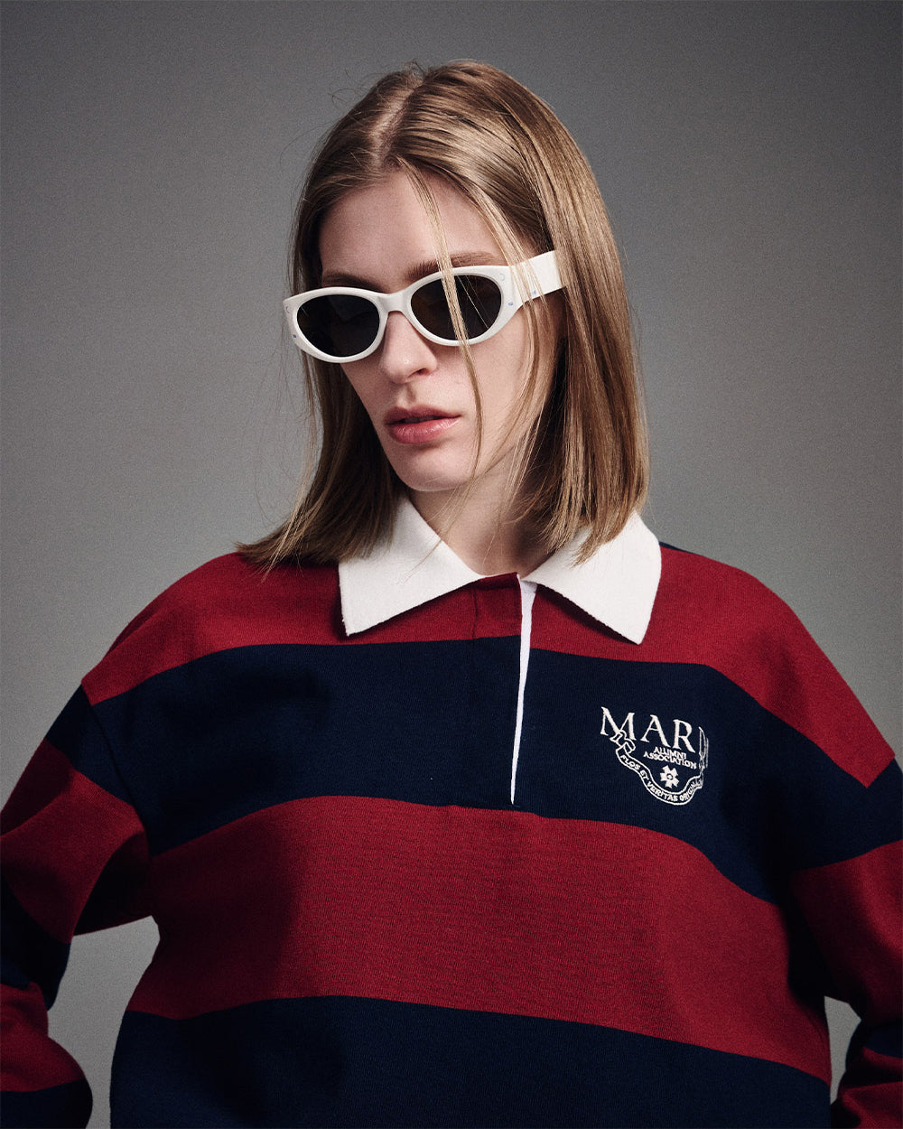 MARDI MERCREDI -  RUGBY SHIRT STRIPE ALUMNI CLASSIQUE_BURGUNDY NAVY