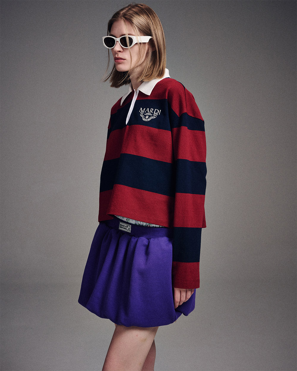 MARDI MERCREDI -  RUGBY SHIRT STRIPE ALUMNI CLASSIQUE_BURGUNDY NAVY