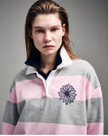 MARDI MERCREDI -  RUGBY SHIRT STRIPE FLOWER_GREY PINK