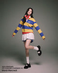 MARDI MERCREDI -  RUGBY SHIRT STRIPE ALUMNI CLASSIQUE_MUSTARD BLUE