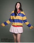 MARDI MERCREDI -  RUGBY SHIRT STRIPE ALUMNI CLASSIQUE_MUSTARD BLUE