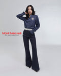 MARDI MERCREDI -  SHIRT FRILL COLLAR_NAVY BEIGE