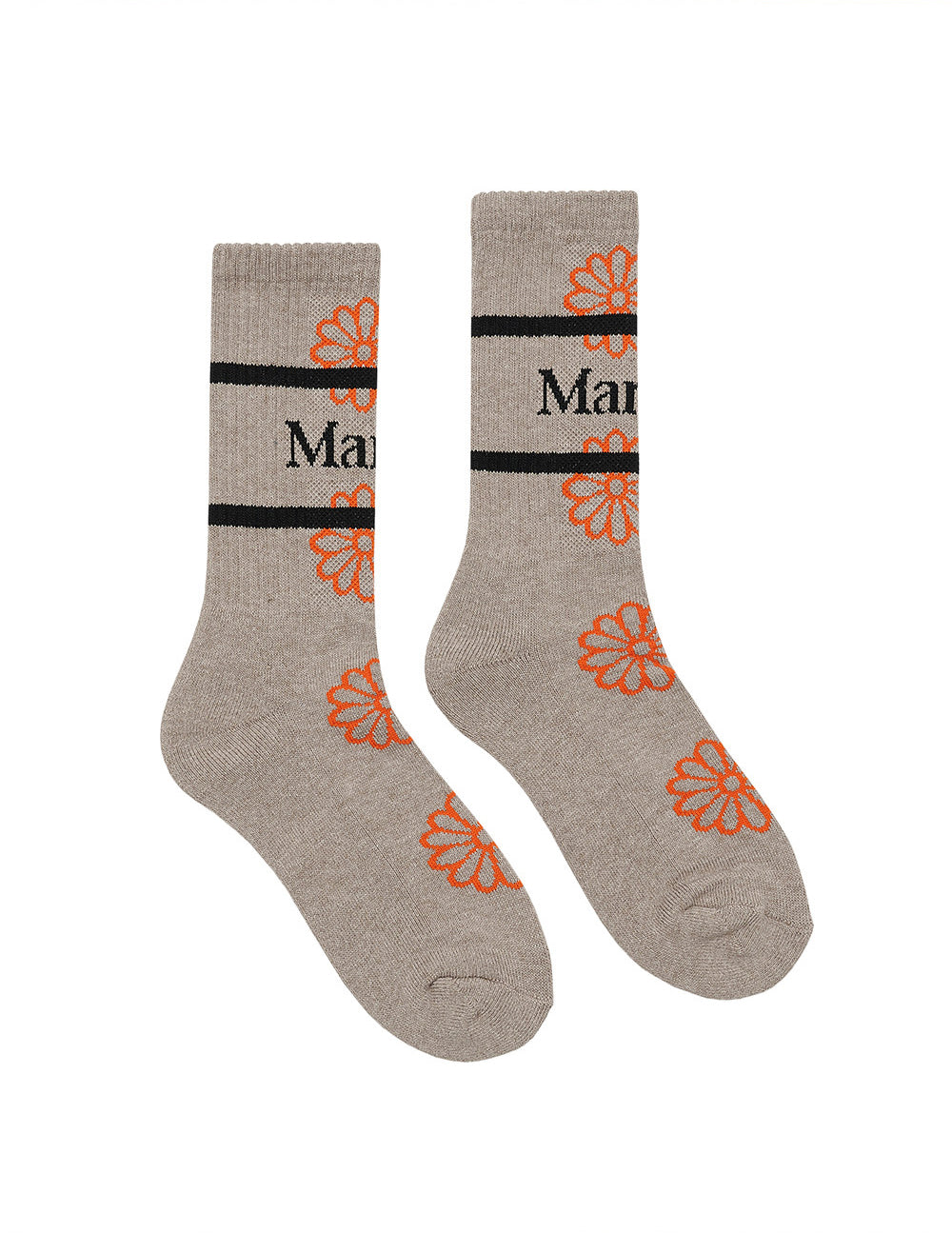 MARDI MERCREDI -  SOCKS FLOS EMOJI_DARKBEIGE