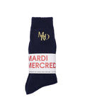 MARDI MERCREDI -  SOCKS MRD LOGO_NAVY YELLOW