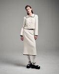 MARDI MERCREDI -  SPRING TWEED CROPPED JACKET LACE_IVORY