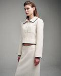 MARDI MERCREDI -  SPRING TWEED CROPPED JACKET LACE_IVORY