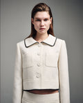 MARDI MERCREDI -  SPRING TWEED CROPPED JACKET LACE_IVORY