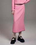 MARDI MERCREDI -  SPRING TWEED MERMAID SKIRT LACE_PINK