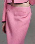 MARDI MERCREDI -  SPRING TWEED MERMAID SKIRT LACE_PINK