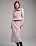 MARDI MERCREDI -  SPRING TWEED MERMAID SKIRT MULTICOLOR LACE_PINK