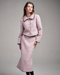 MARDI MERCREDI -  SPRING TWEED MERMAID SKIRT MULTICOLOR LACE_PINK