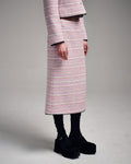 MARDI MERCREDI -  SPRING TWEED MERMAID SKIRT MULTICOLOR LACE_PINK