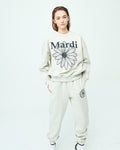 MARDI MERCREDI -  SWEAT PANTS MARCHE EMBLEM_OATMEAL BLACK