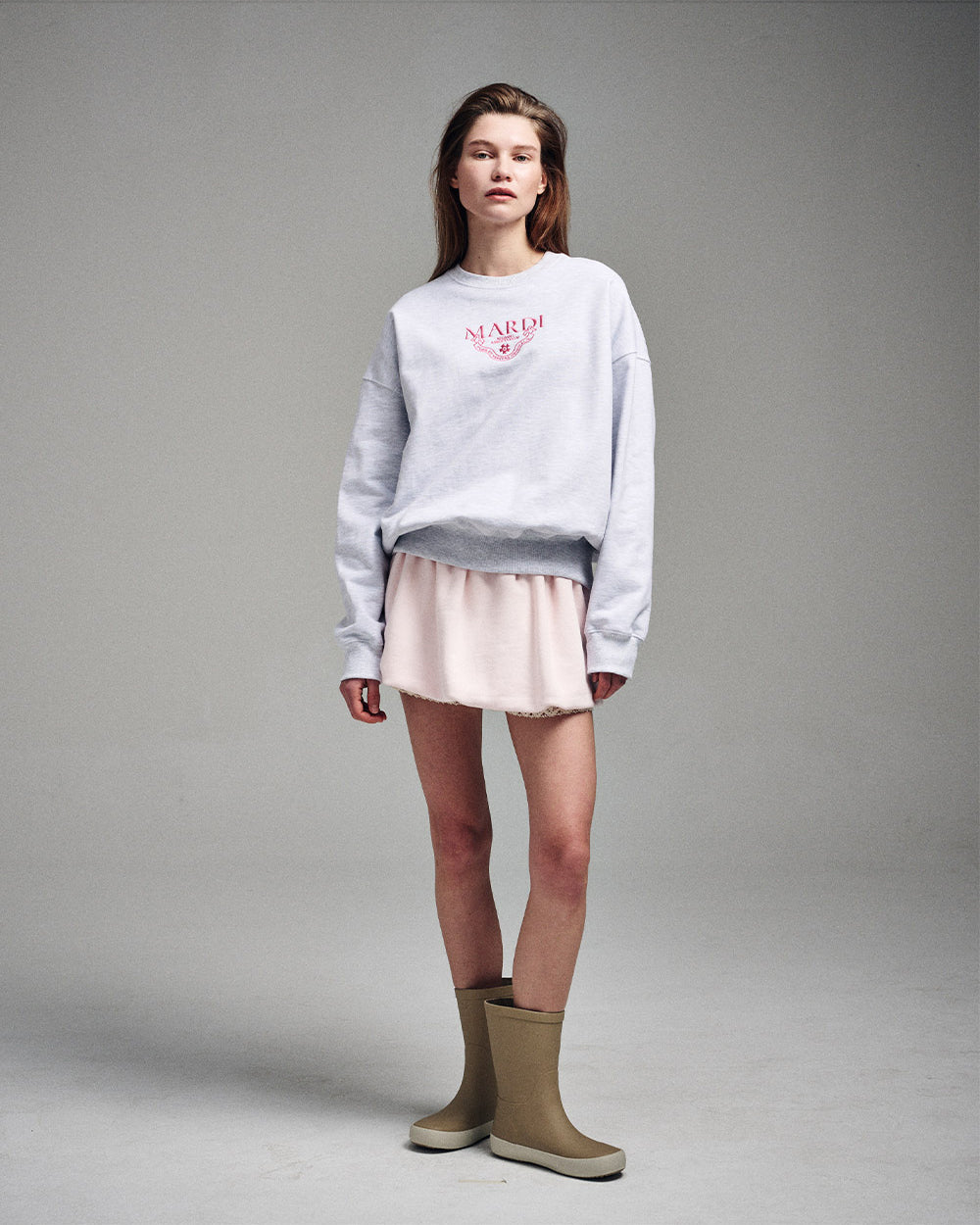 MARDI MERCREDI -  SWEATSHIRT ALUMNI CLASSIQUE NEEDLEWORK_HEATHER PINK