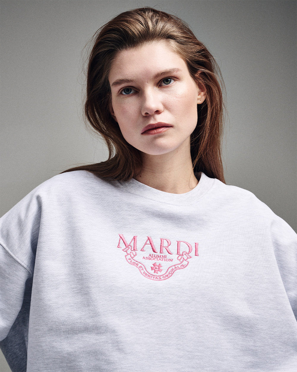 MARDI MERCREDI -  SWEATSHIRT ALUMNI CLASSIQUE NEEDLEWORK_HEATHER PINK