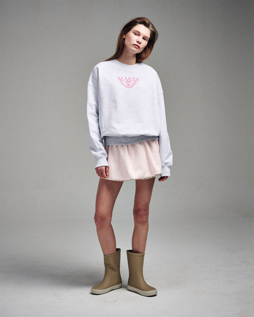 MARDI MERCREDI -  SWEATSHIRT ALUMNI CLASSIQUE NEEDLEWORK_HEATHER PINK