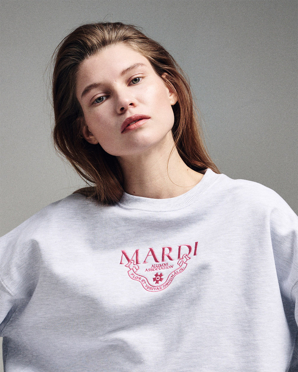 MARDI MERCREDI -  SWEATSHIRT ALUMNI CLASSIQUE NEEDLEWORK_HEATHER PINK