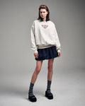 MARDI MERCREDI -  SWEATSHIRT ALUMNI CLASSIQUE NEEDLEWORK_OATMEAL BURGUNDY