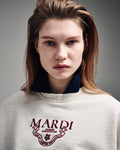 MARDI MERCREDI -  SWEATSHIRT ALUMNI CLASSIQUE NEEDLEWORK_OATMEAL BURGUNDY