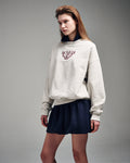 MARDI MERCREDI -  SWEATSHIRT ALUMNI CLASSIQUE NEEDLEWORK_OATMEAL BURGUNDY