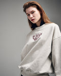 MARDI MERCREDI -  SWEATSHIRT ALUMNI CLASSIQUE NEEDLEWORK_OATMEAL BURGUNDY