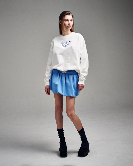 MARDI MERCREDI -  SWEATSHIRT ALUMNI CLASSIQUE NEEDLEWORK_WHITE BLUE