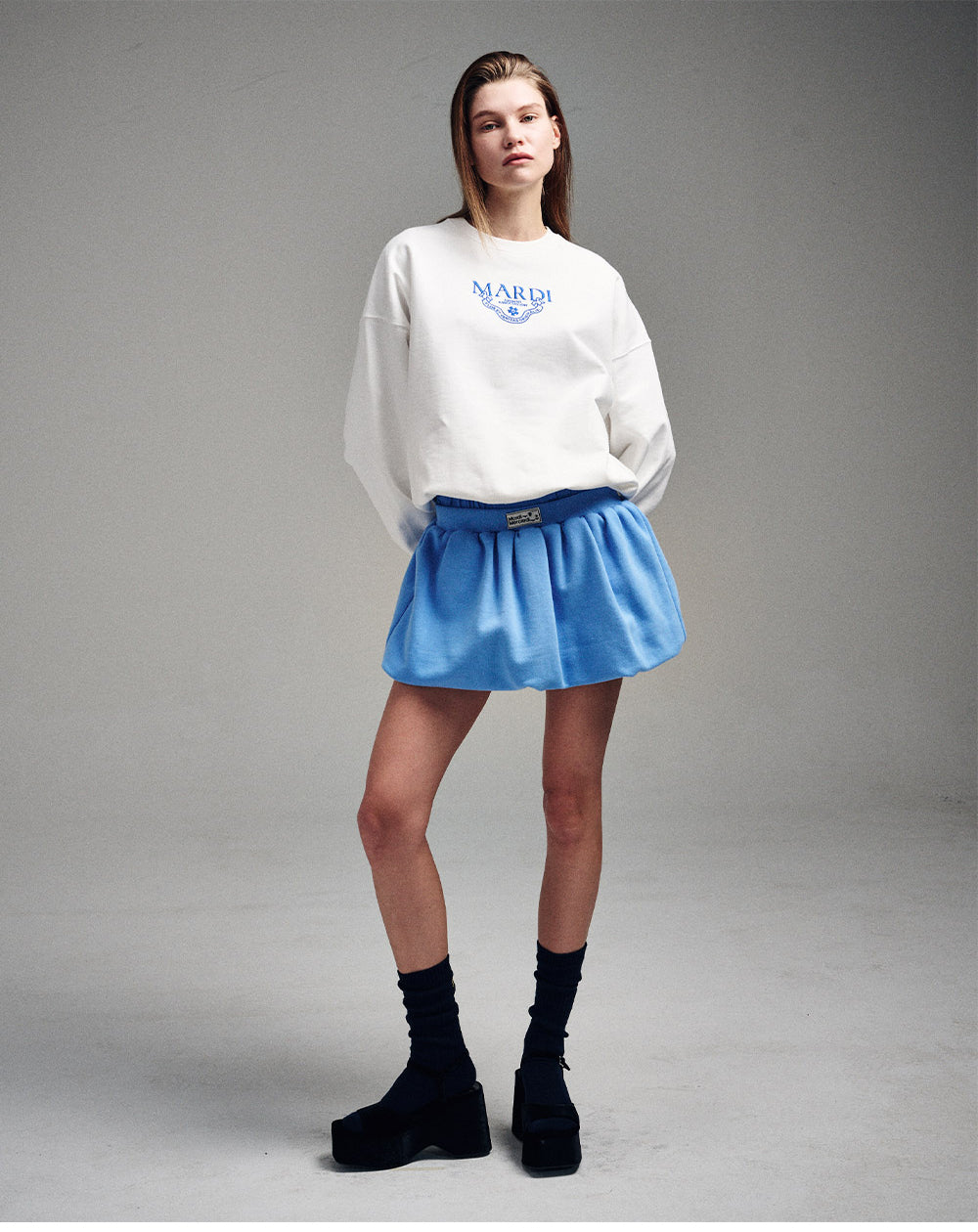 MARDI MERCREDI -  SWEATSHIRT ALUMNI CLASSIQUE NEEDLEWORK_WHITE BLUE