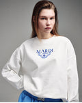 MARDI MERCREDI -  SWEATSHIRT ALUMNI CLASSIQUE NEEDLEWORK_WHITE BLUE