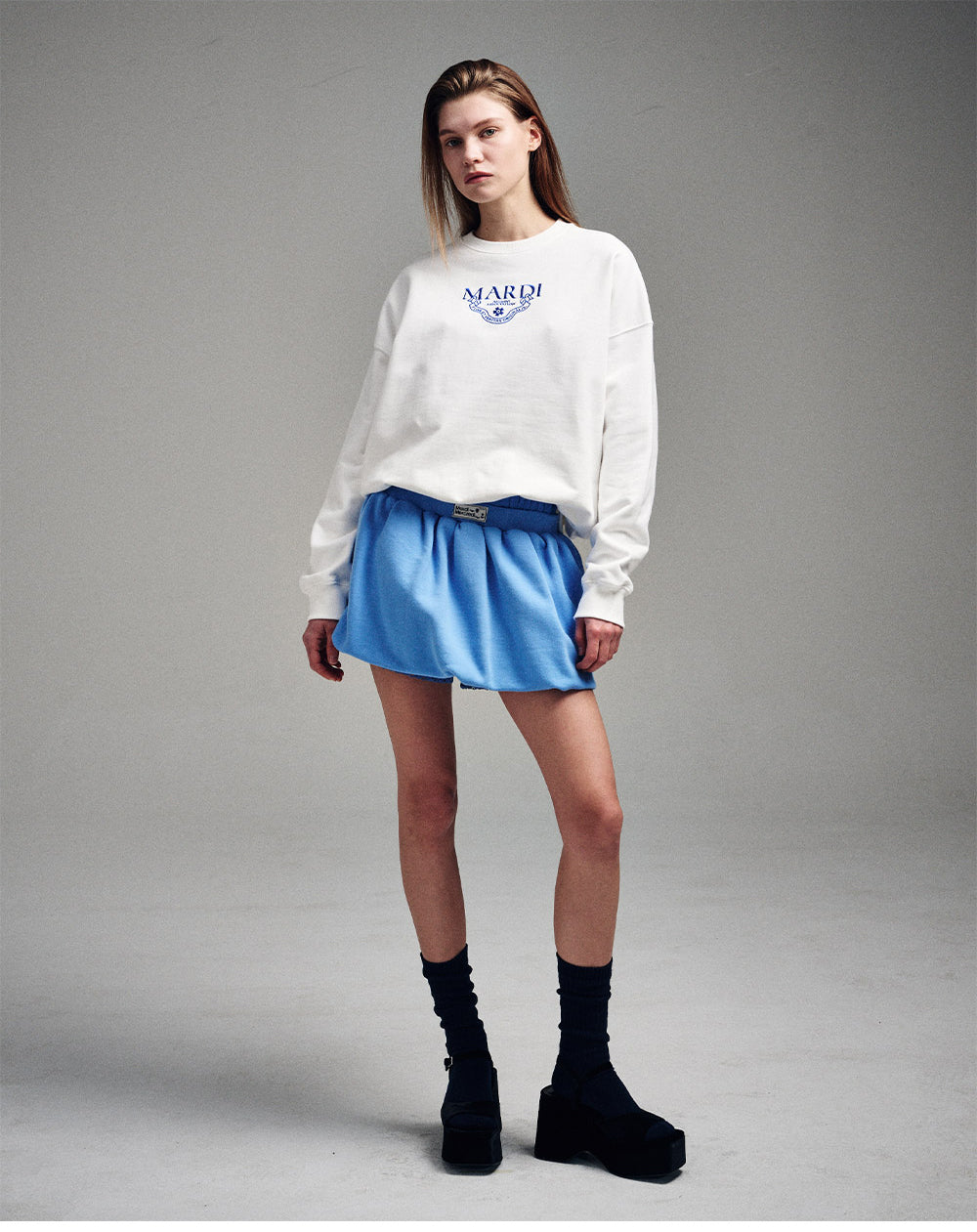 MARDI MERCREDI -  SWEATSHIRT ALUMNI CLASSIQUE NEEDLEWORK_WHITE BLUE