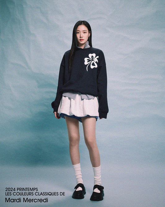 MARDI MERCREDI -  SWEATSHIRT CLOVERMARDI_NAVY WHITE