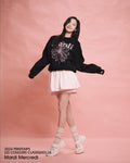 MARDI MERCREDI -  SWEATSHIRT FLOWERMARDI NEEDLEWORK_BLACK PINK