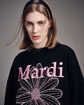 MARDI MERCREDI -  SWEATSHIRT FLOWERMARDI NEEDLEWORK_BLACK PINK