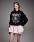 MARDI MERCREDI -  SWEATSHIRT FLOWERMARDI NEEDLEWORK_BLACK PINK