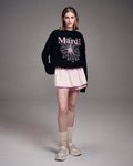 MARDI MERCREDI -  SWEATSHIRT FLOWERMARDI NEEDLEWORK_BLACK PINK