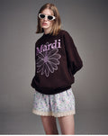 MARDI MERCREDI -  SWEATSHIRT FLOWERMARDI NEEDLEWORK_BROWN LAVENDER