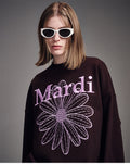 MARDI MERCREDI -  SWEATSHIRT FLOWERMARDI NEEDLEWORK_BROWN LAVENDER