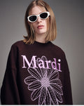 MARDI MERCREDI -  SWEATSHIRT FLOWERMARDI NEEDLEWORK_BROWN LAVENDER