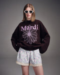 MARDI MERCREDI -  SWEATSHIRT FLOWERMARDI NEEDLEWORK_BROWN LAVENDER