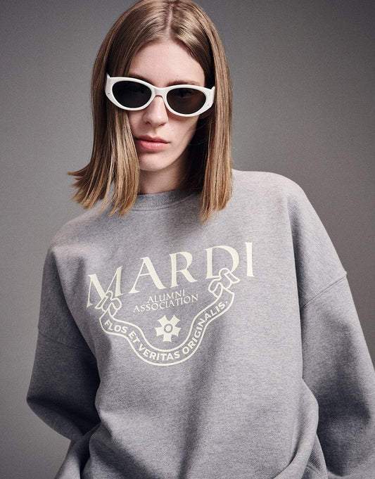 MARDI MERCREDI -  SWEATSHIRT GRAND ALUMNI CLASSIQUE_GREY IVORY