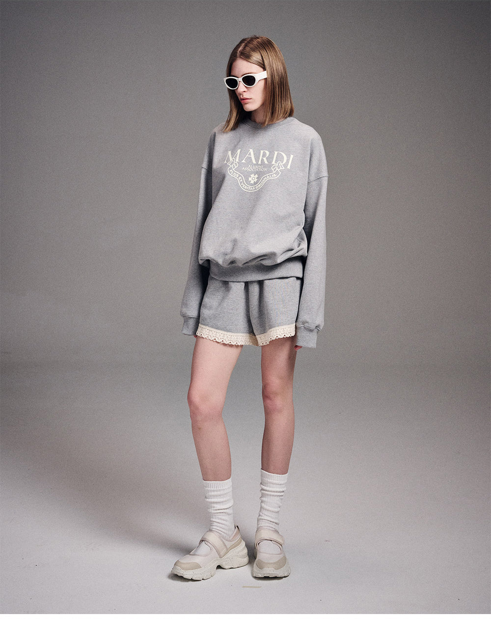 MARDI MERCREDI -  SWEATSHIRT GRAND ALUMNI CLASSIQUE_GREY IVORY