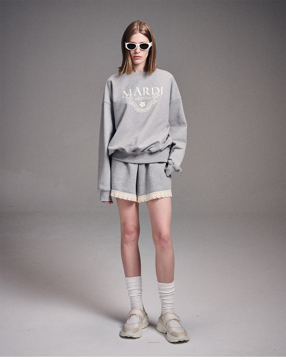 MARDI MERCREDI -  SWEATSHIRT GRAND ALUMNI CLASSIQUE_GREY IVORY