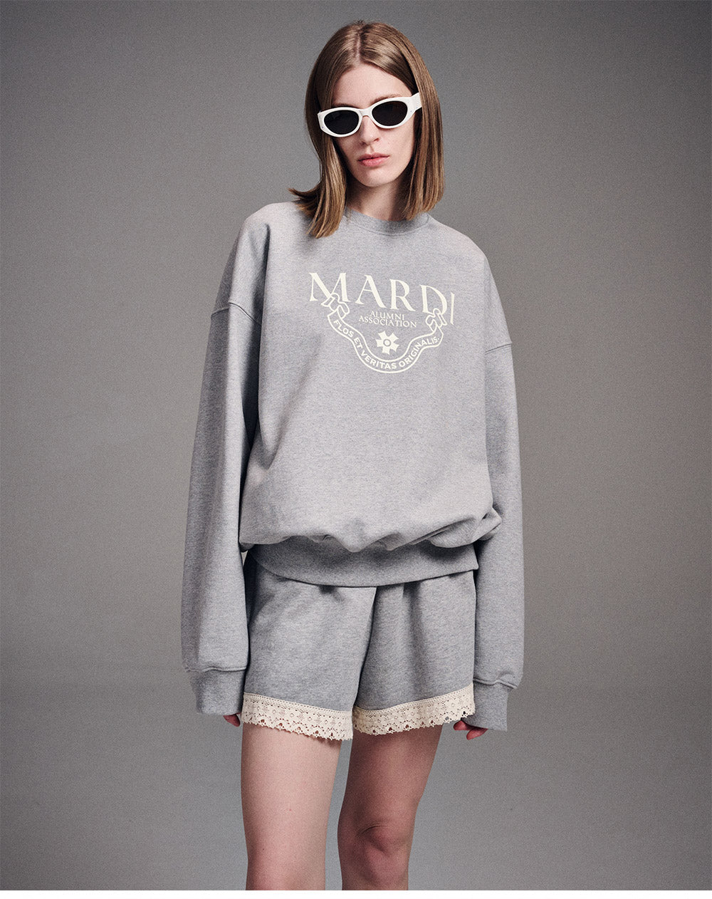 MARDI MERCREDI -  SWEATSHIRT GRAND ALUMNI CLASSIQUE_GREY IVORY