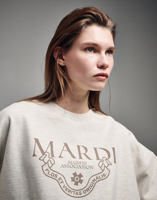 MARDI MERCREDI -  SWEATSHIRT GRAND ALUMNI CLASSIQUE_OATMEAL LATTE