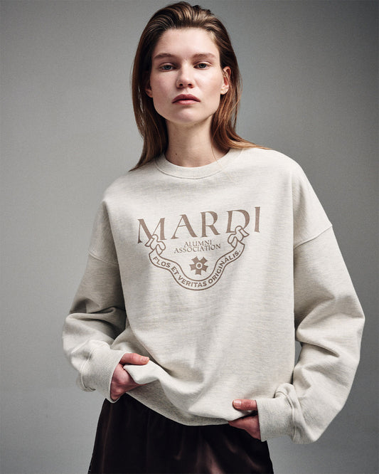 MARDI MERCREDI -  SWEATSHIRT GRAND ALUMNI CLASSIQUE_OATMEAL LATTE