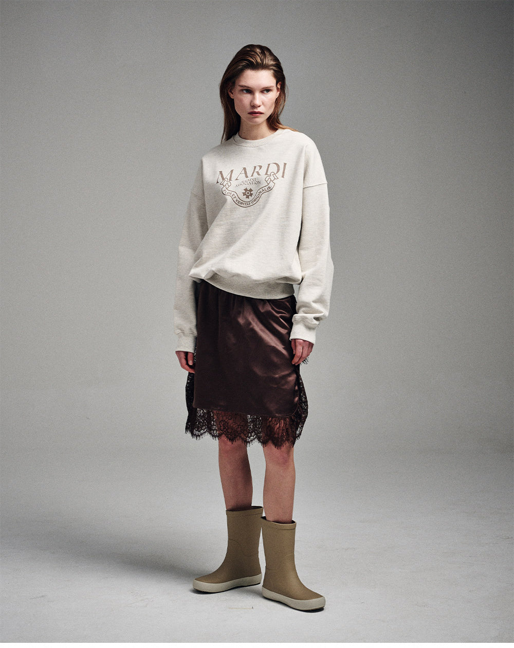 MARDI MERCREDI -  SWEATSHIRT GRAND ALUMNI CLASSIQUE_OATMEAL LATTE