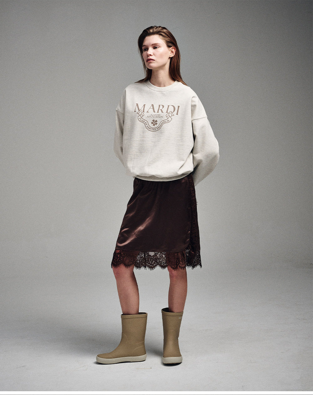 MARDI MERCREDI -  SWEATSHIRT GRAND ALUMNI CLASSIQUE_OATMEAL LATTE